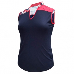 Monterey Club Ladies & Plus Size Ladies Modern Printed Sleeveless Golf Shirts - Assorted Colors
