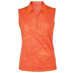 Monterey Club Ladies & Plus Size Ladies Vintage Fairy Emboss Sleeveless Golf Shirts- Assorted Colors