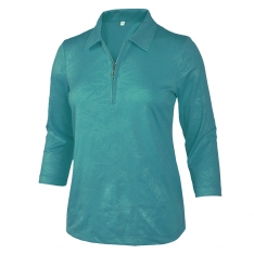 Special Monterey Club Ladies & Plus Size Ladies Vintage Fairy Emboss 3/4 Sleeve Golf Shirts-Assorted