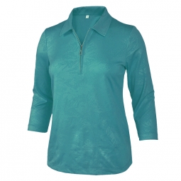 Monterey Club Ladies & PlusSize Ladies Vintage Fairy Emboss Long Sleeve Golf Shirts- Assorted Colors