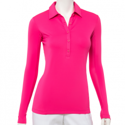 EP New York Ladies L/S Extended Placket Golf Polo Shirts - SOLEIL (Fruit Punch)