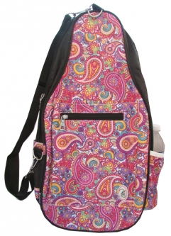 SALE NTB Women's Pickleball Bags - Ainsley (Pink Paisley with Black)
