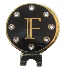 Swarovski on Cloisonne Crystal Ball Marker & Visor Clips with Ball Markers - Initials