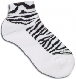 On the Tee Ladies Golf Socks #177 - Zebra White