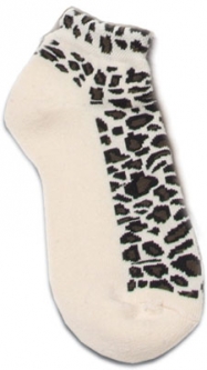 On the Tee Ladies Golf Socks #179 - Cheetah Ecru