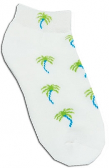 On the Tee Ladies Golf Socks #339 - Lime Green Palm Trees