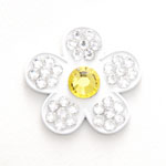 BonJoc Crystal Ladies Ball Marker & Visor Clips - Lily (White Flower)
